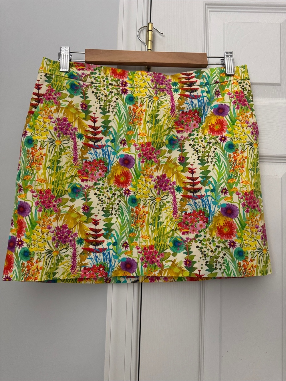 J. Crew Floral Mini Skirt in Yellow, Pink & Green